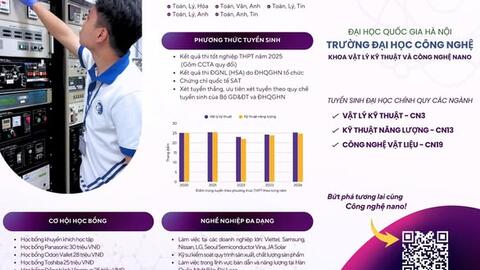 Ngành đào tạo Đại học tại Khoa Vật lý kỹ thuật và Công nghệ nano - Trường Đại học Công nghệ